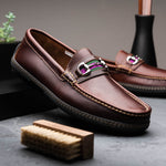 Handsewn Shoe Co. Bit Stripe Driver Dark Brown