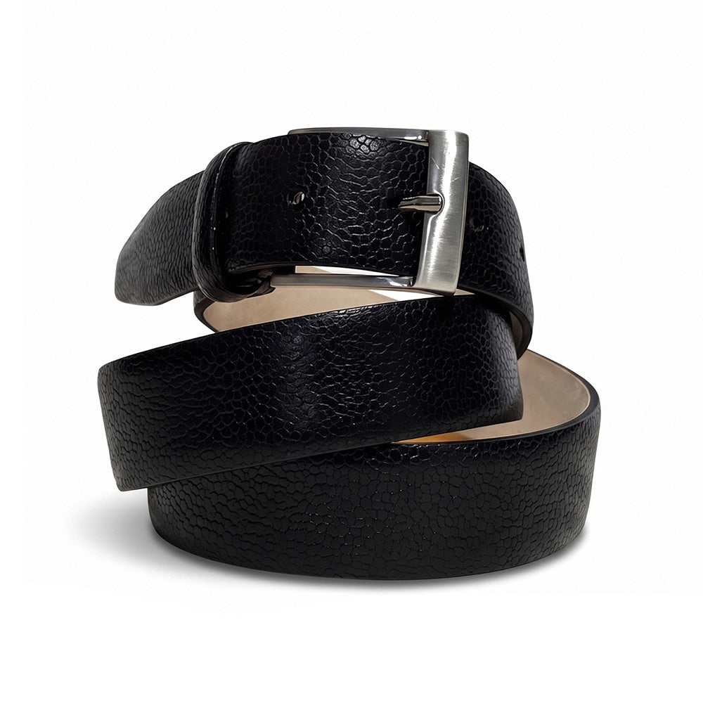 Calzoleria Toscana Amaro-SC Scotch Grain Calfskin  Dress Belt Black