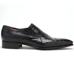 Caporicci 202 Alligator Cap Toe Loafers Black