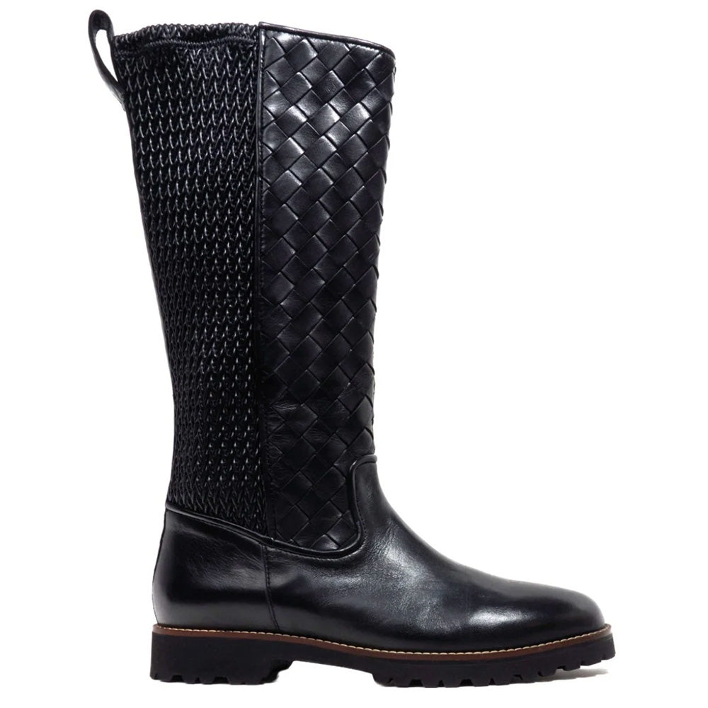 Robert Zur Women's Blair True Glove Woven Zipper Boot Black