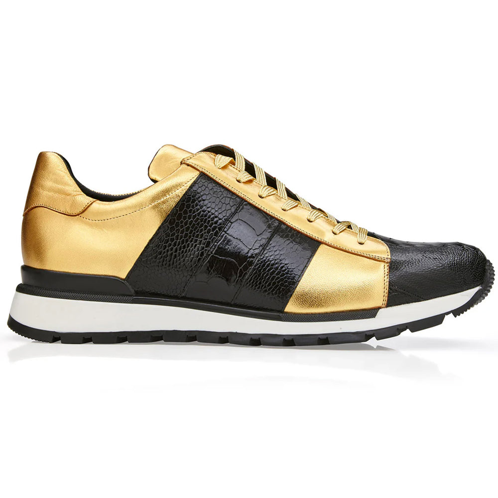 Belvedere Blake Ostrich Sneakers Black / Gold