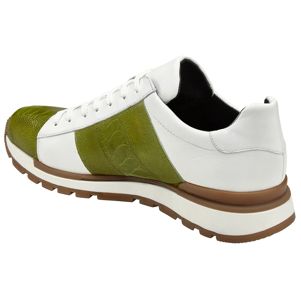 Belvedere Blake Ostrich Sneakers Lime / White (33629)
