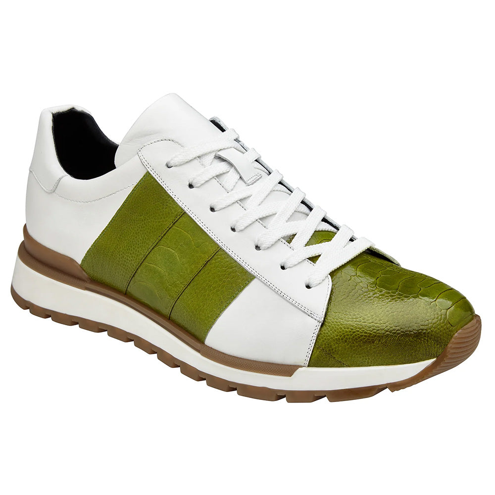 Belvedere Blake Ostrich Sneakers Lime / White (33629)