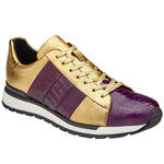 Belvedere Blake Ostrich Sneakers Purple / Gold (33629)
