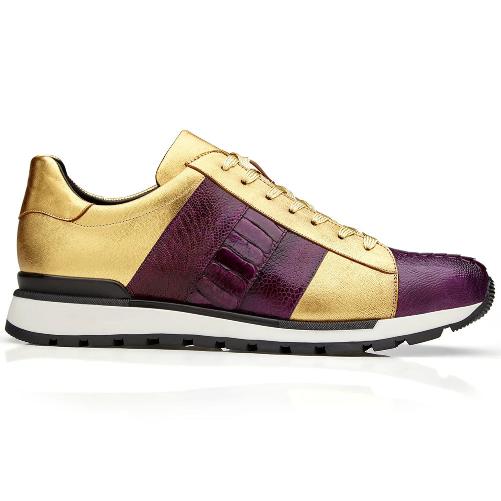 Belvedere Blake Ostrich Sneakers Purple / Gold