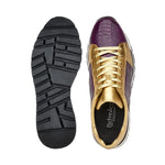 Belvedere Blake Ostrich Sneakers Purple / Gold (33629)