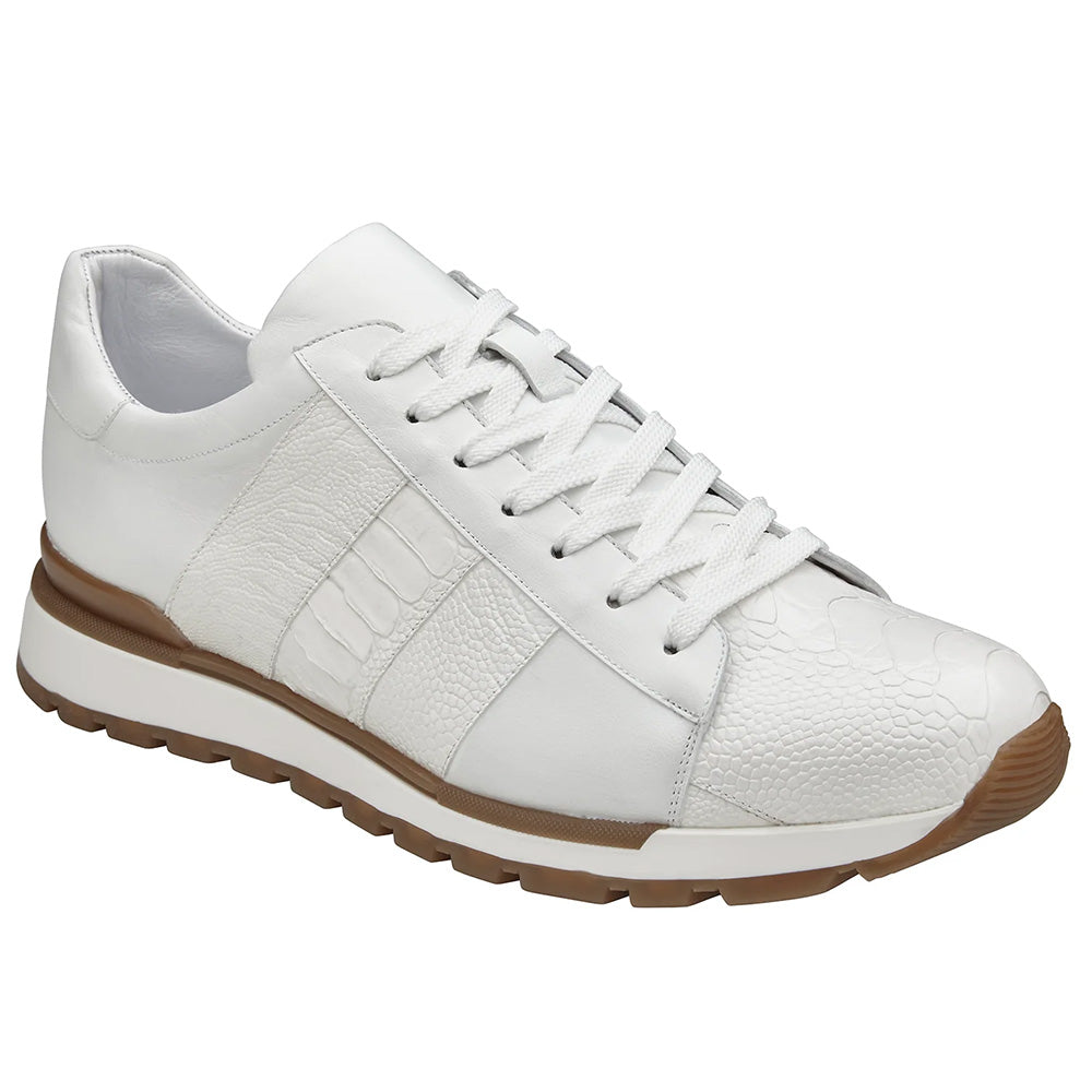 Belvedere Blake Ostrich Sneakers White (33629)