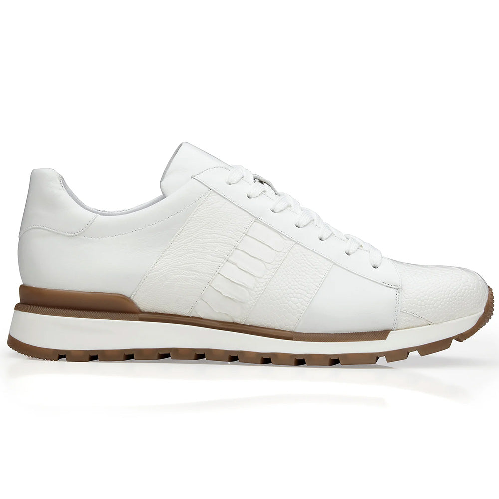 Belvedere Blake Ostrich Sneakers White