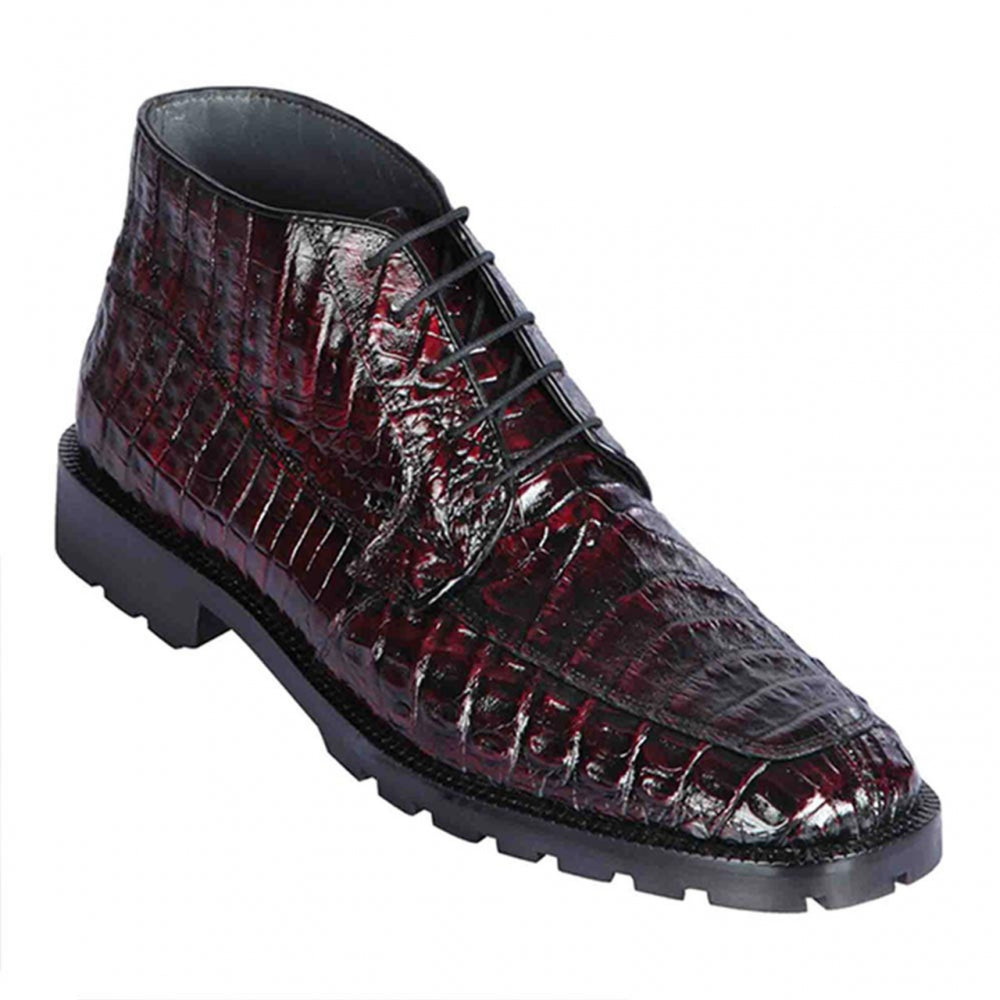 Los Altos Caiman Belly Boots Cherry