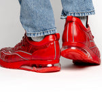 Belvedere Rexy Hornback Crocodile and Calfskin Sneakers Red