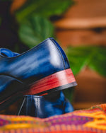 Paul Parkman Leather Captoe Oxfords Blue & Turquoise