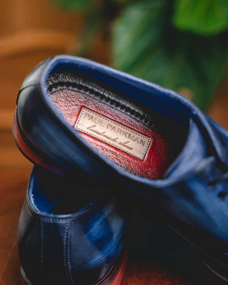 Paul Parkman Leather Captoe Oxfords Blue & Turquoise