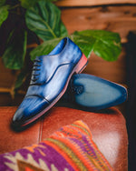 Paul Parkman Leather Captoe Oxfords Blue & Turquoise