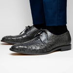 Belvedere Bolero Genuine Ostrich Shoes Gray (R43)