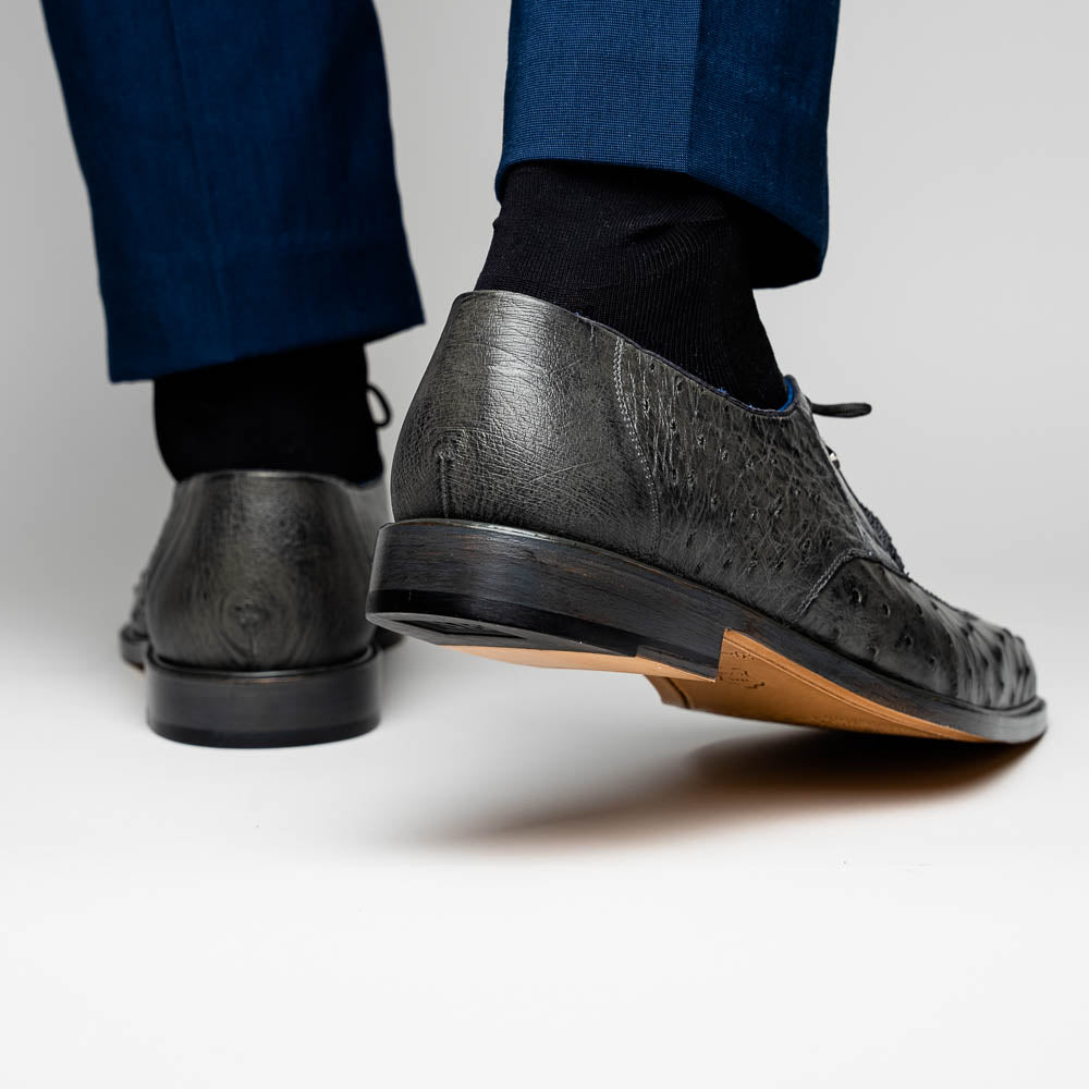 Belvedere Bolero Genuine Ostrich Shoes Gray (R43)