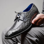 Belvedere Bolero Genuine Ostrich Shoes Gray (R43)