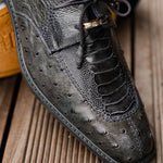 Belvedere Bolero Genuine Ostrich Shoes Gray (R43)