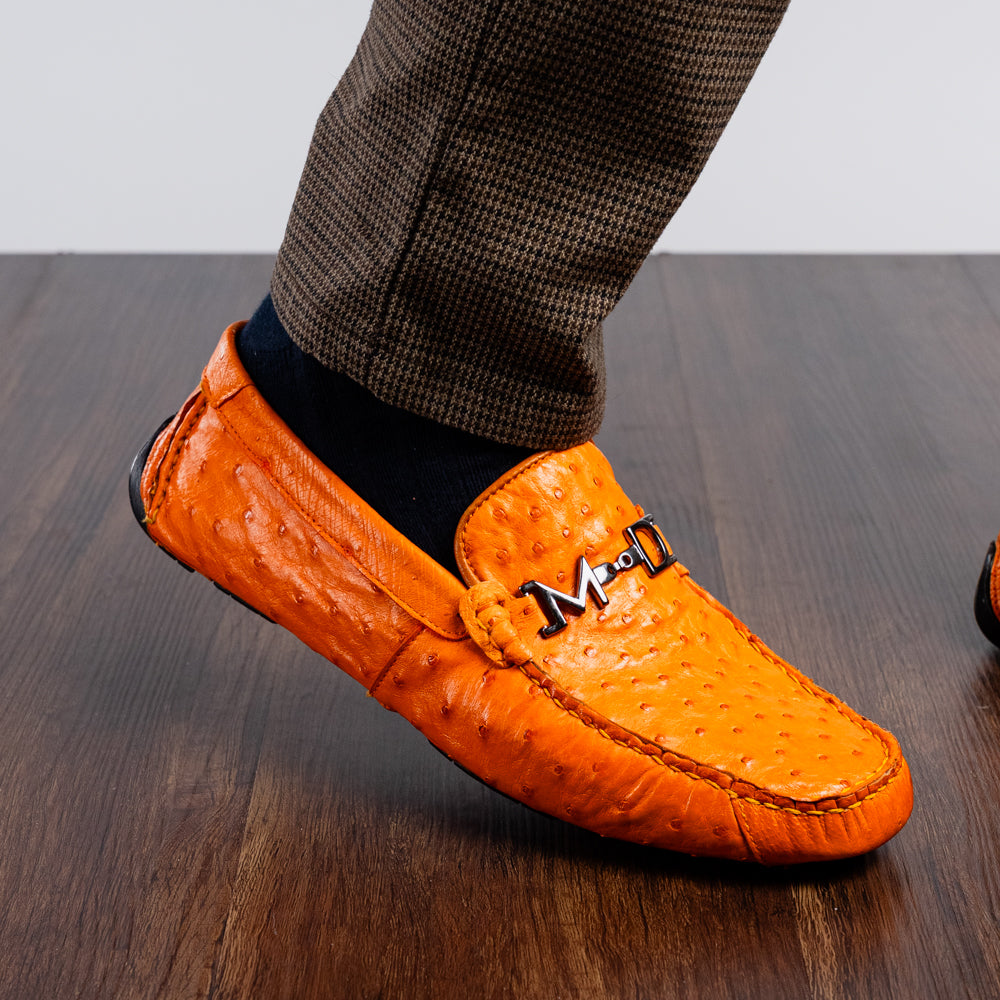 Marco Di Milano Bolonia Ostrich Driving Shoe Orange