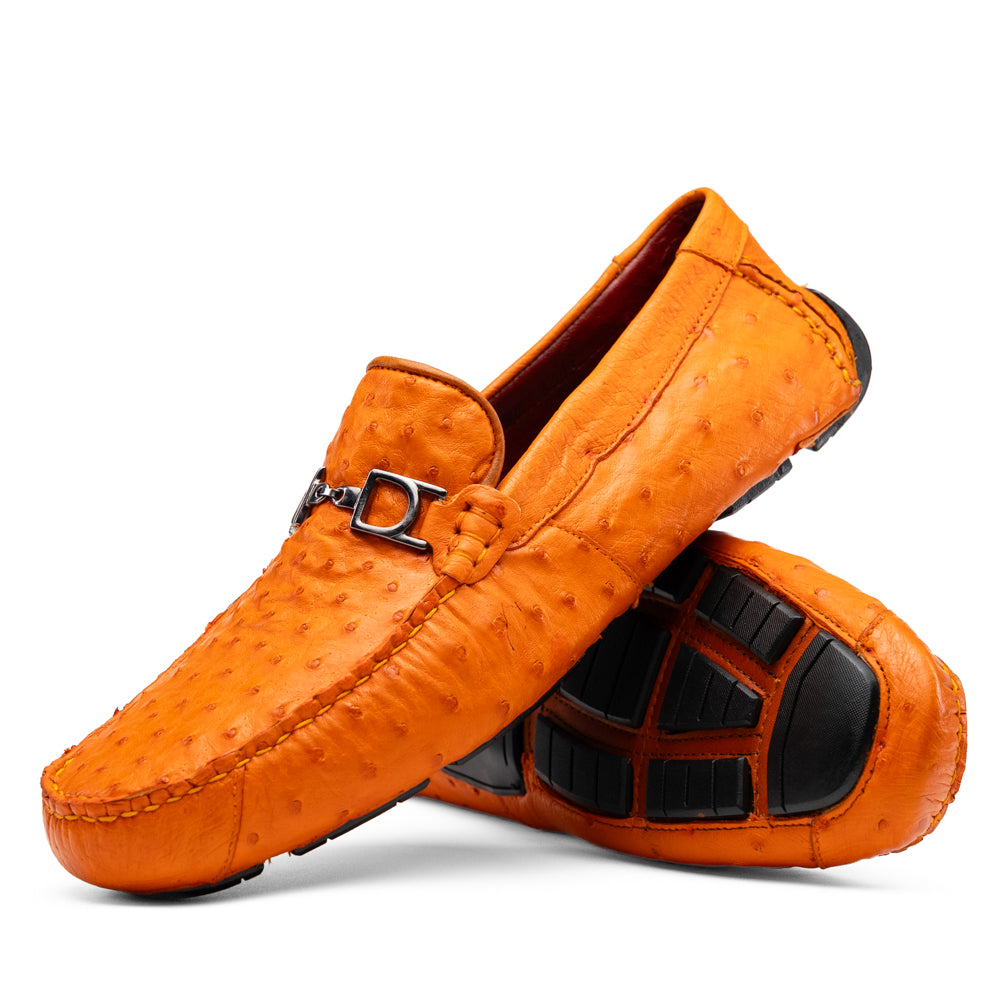 Marco Di Milano Bolonia Ostrich Driving Shoe Orange