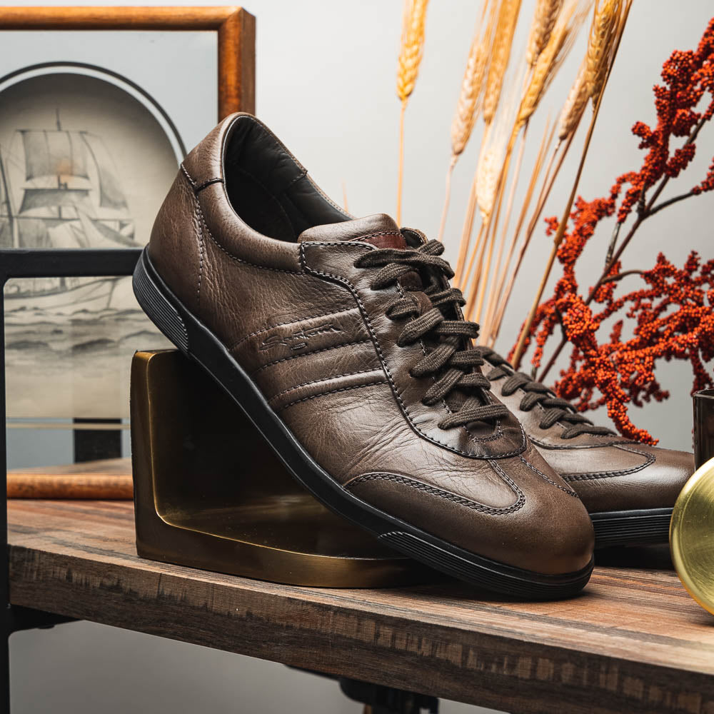Santoni Bonito Baby Calfskin Sneakers Grey