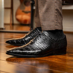 Marco Di Milano Bono Alligator Wholecut Oxfords Black