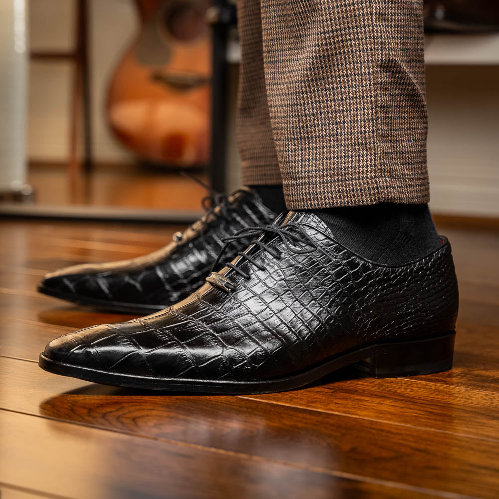 Marco Di Milano Bono Alligator Wholecut Oxfords Black