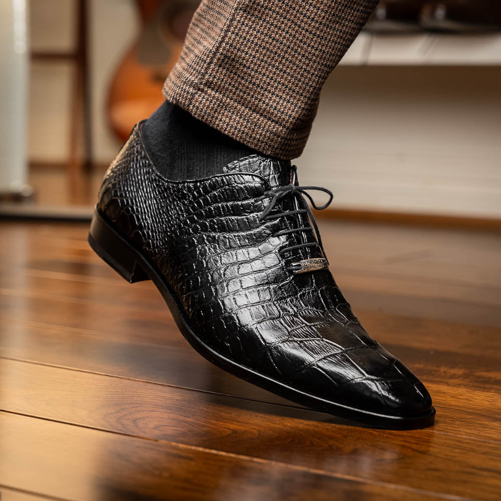 Marco Di Milano Bono Alligator Wholecut Oxfords Black
