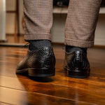 Marco Di Milano Bono Alligator Wholecut Oxfords Black