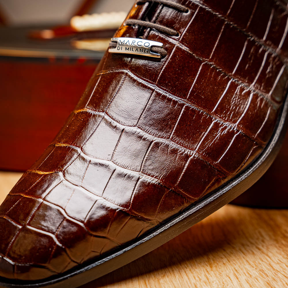 Marco Di Milano Bono Alligator Wholecut Oxfords Brown