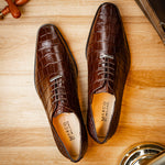 Marco Di Milano Bono Alligator Wholecut Oxfords Brown
