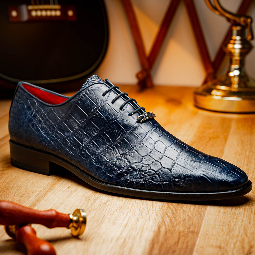 Marco Di Milano Bono Alligator Wholecut Oxfords Navy