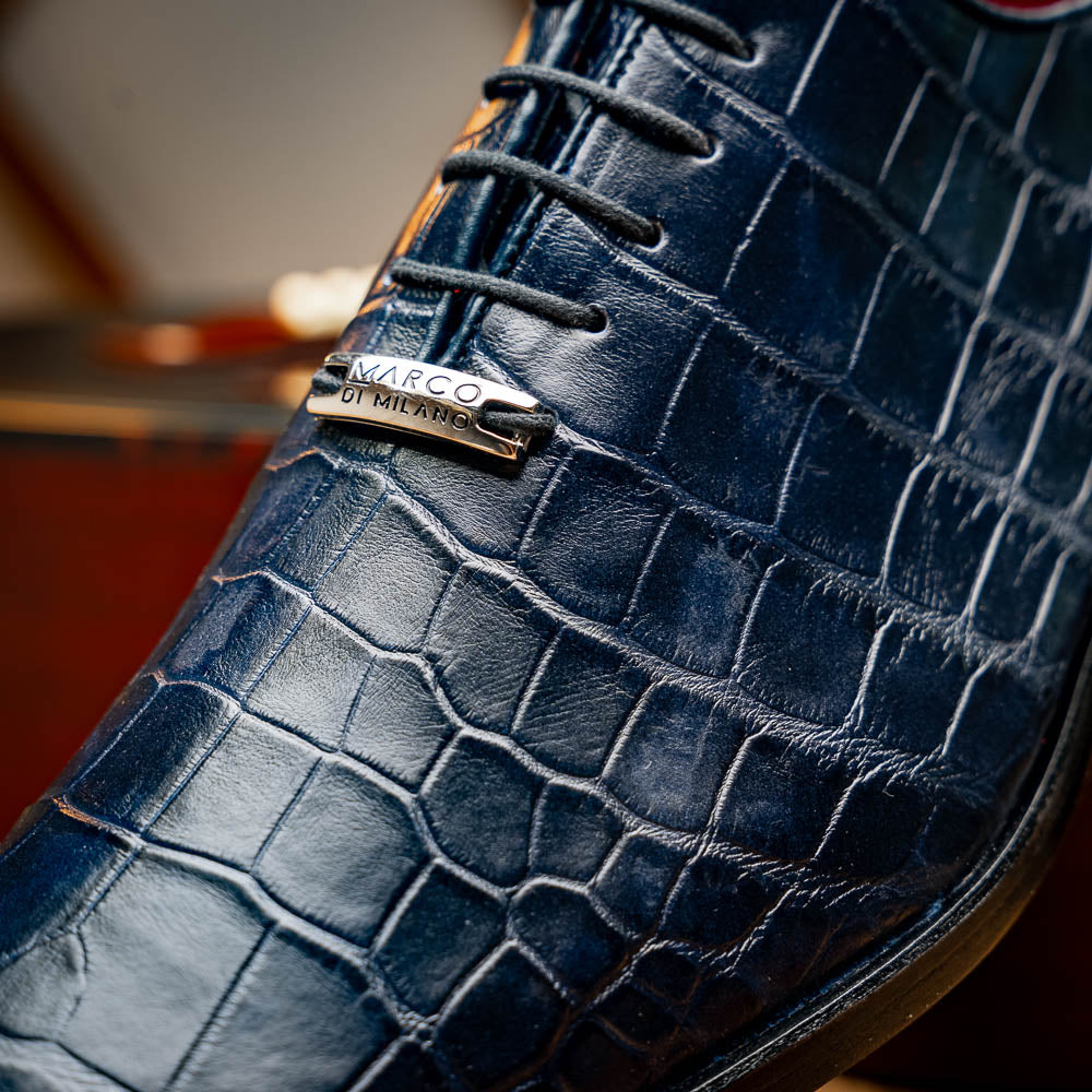Marco Di Milano Bono Alligator Wholecut Oxfords Navy