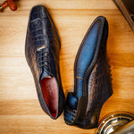 Marco Di Milano Bono Alligator Wholecut Oxfords Navy