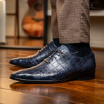 Marco Di Milano Bono Alligator Wholecut Oxfords Navy