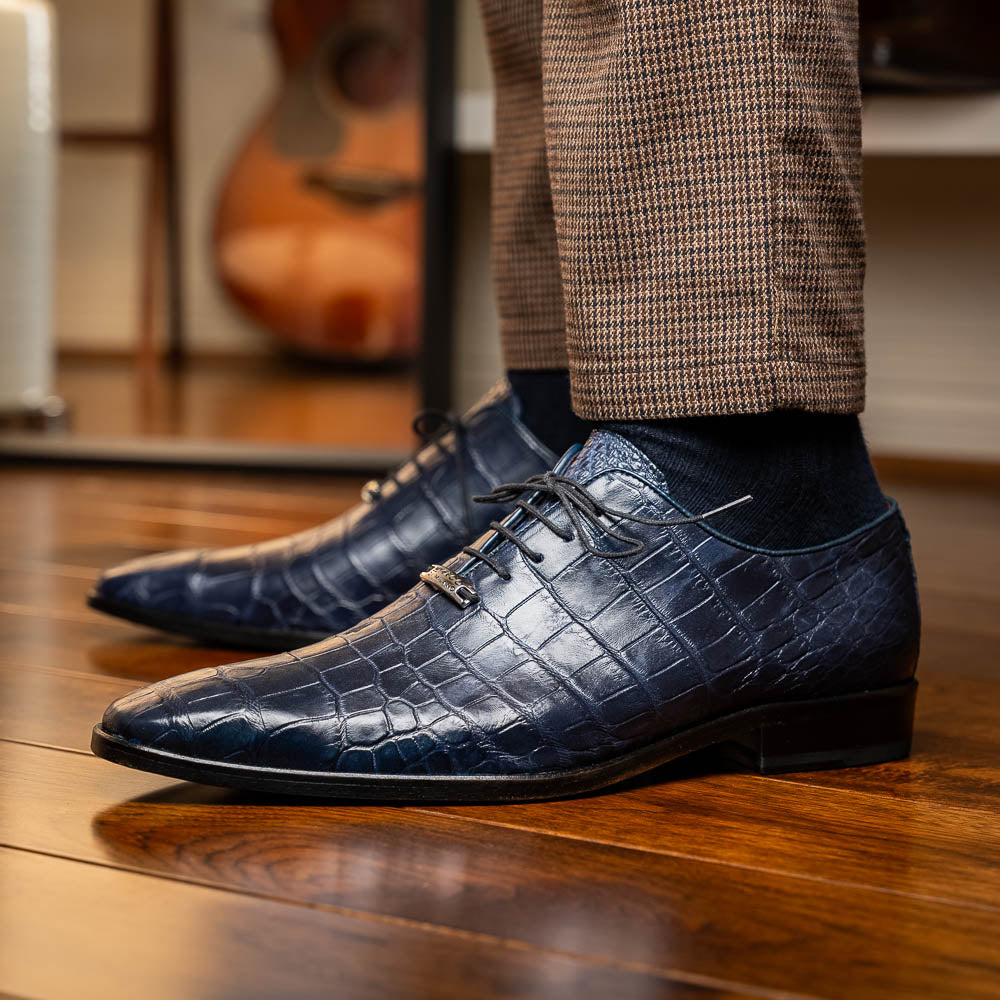 Marco Di Milano Bono Alligator Wholecut Oxfords Navy