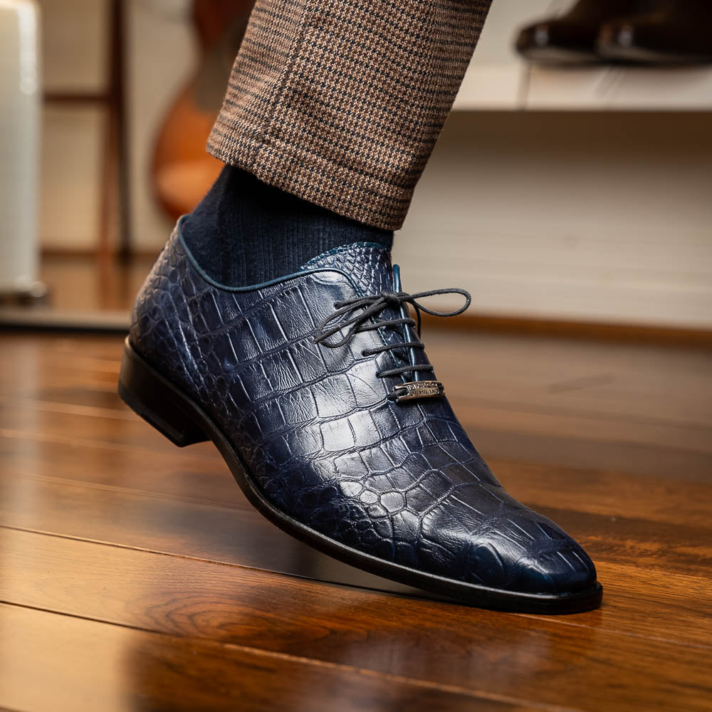 Marco Di Milano Bono Alligator Wholecut Oxfords Navy