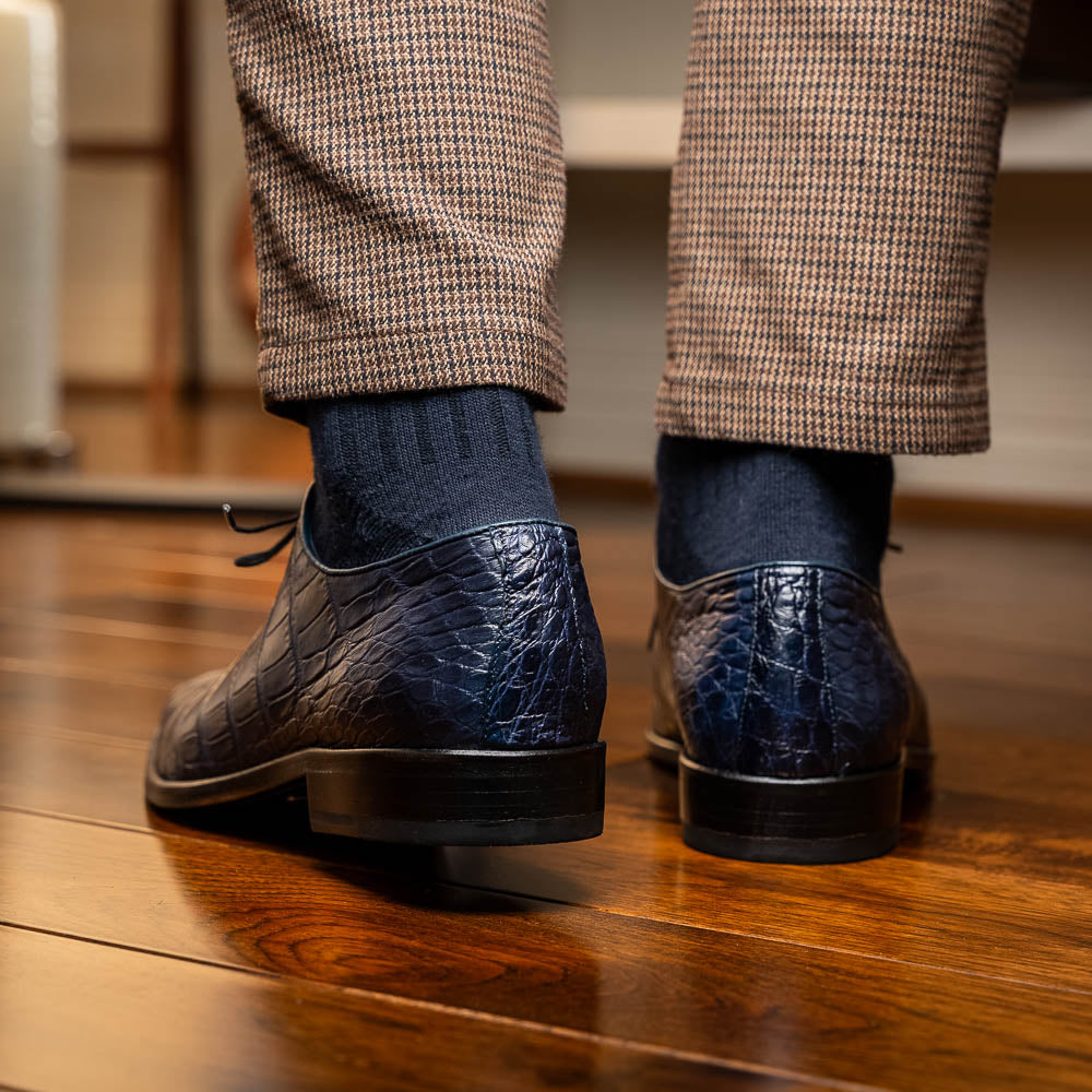 Marco Di Milano Bono Alligator Wholecut Oxfords Navy