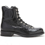 Caporicci Genuine Alligator Lace Up Boots Black