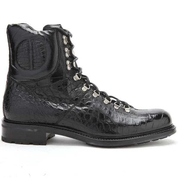 Caporicci Genuine Alligator Lace Up Boots Black Caporicci Mens Sz 11N Black Genuine Alligator Dress Cap Toe  main image 3