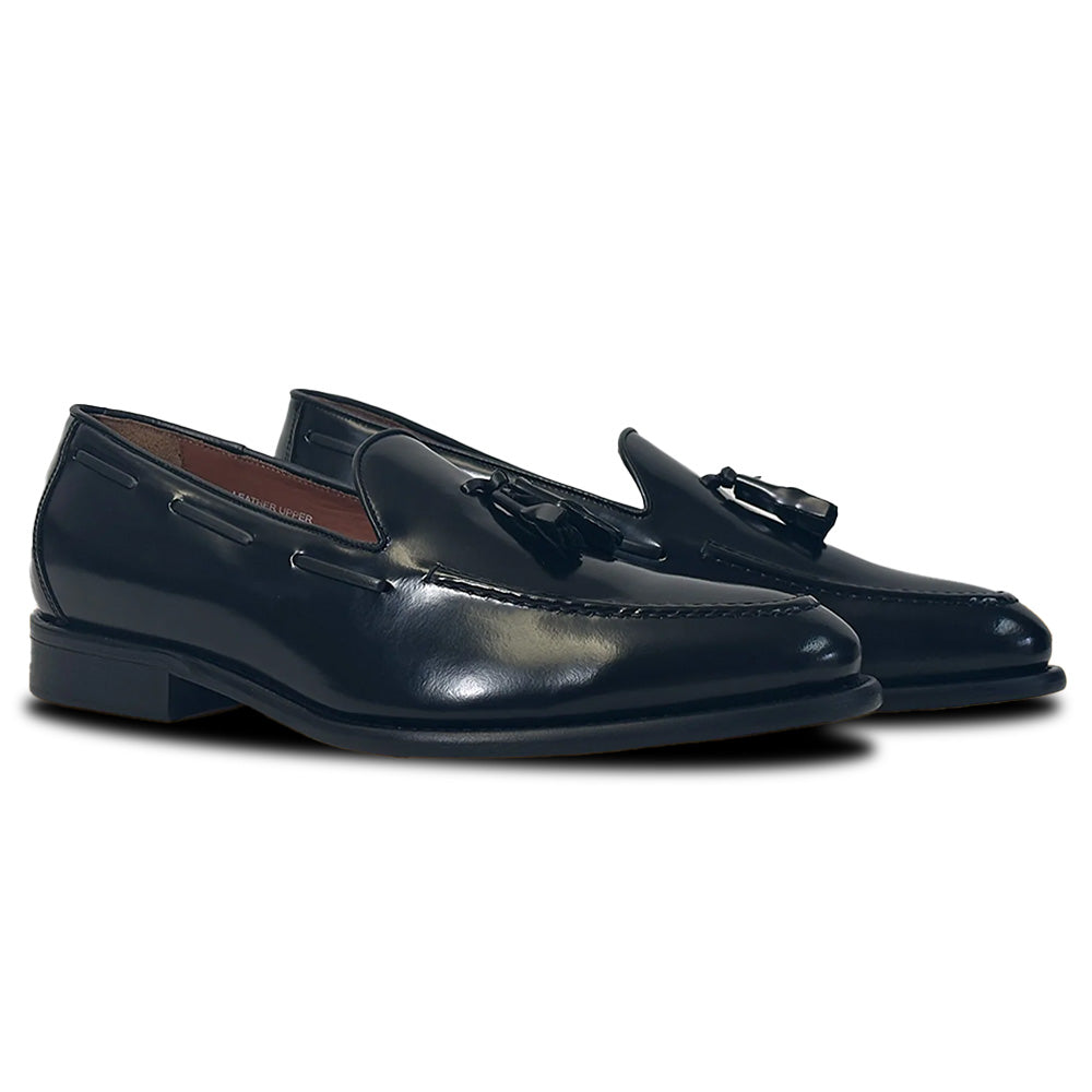 Calzoleria Toscana Bormio Calfskin Tassel Loafers Black