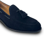 Calzoleria Toscana Bormio Suede Tassel Loafers Blue