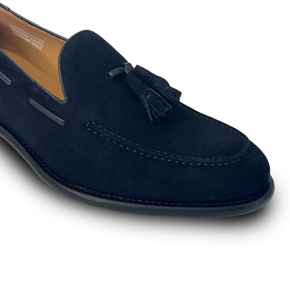 Calzoleria Toscana Bormio Suede Tassel Loafers Blue