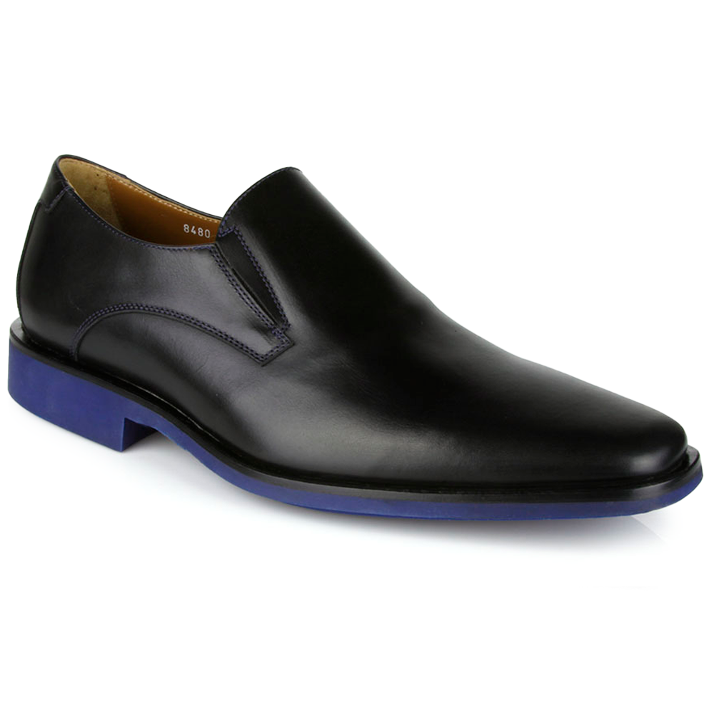 Michael Toschi Brando Plain Toe Loafers Black/Blue