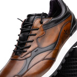 Zelli Bravo Hand Finished Trainer Sneaker Cognac / Black (65-355-BRN)