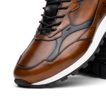 Zelli Bravo Hand Finished Trainer Sneaker Cognac / Black (65-355-BRN)