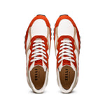 Zelli Bruno Italian Goat Suede & Calfskin Trainer Sneaker Cream / Rust (66-241-CRE)