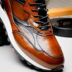 Zelli Bravo Hand Finished Trainer Sneaker Cognac / Black (65-355-BRN)