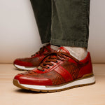 Marco Di Milano Brescia Python & Calfskin Sneakers Antique Cognac
