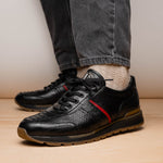 Marco Di Milano Brescia Python & Calfskin Sneakers Black