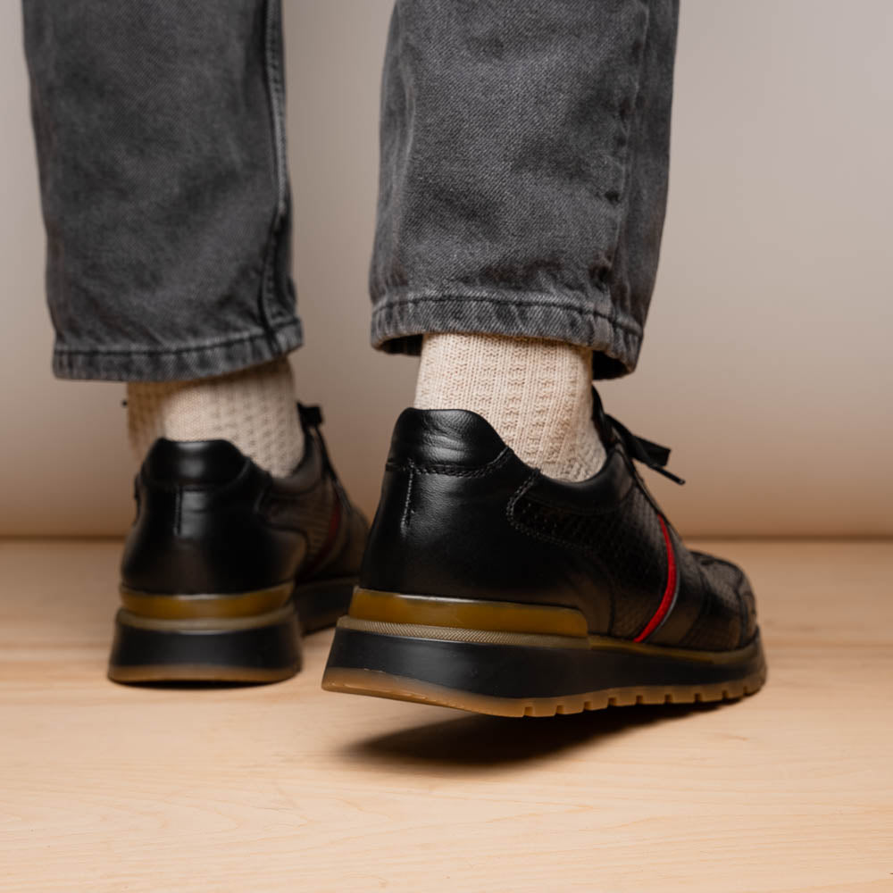 Marco Di Milano Brescia Python & Calfskin Sneakers Black